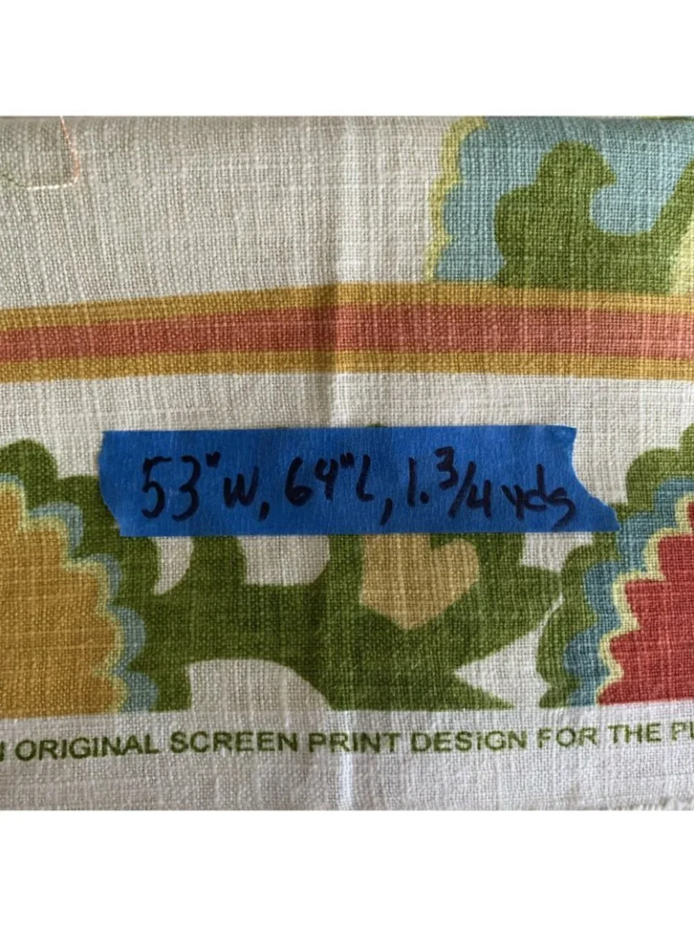 Richloom Floral Geometric Linen Blend Drapery Fabric 1 3/4 Yard 53” Width